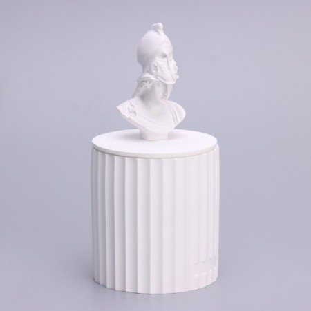 Candle in concrete Aromatic "God Ares", 13x7 cm, bergamot, soy wax, 160 g-2