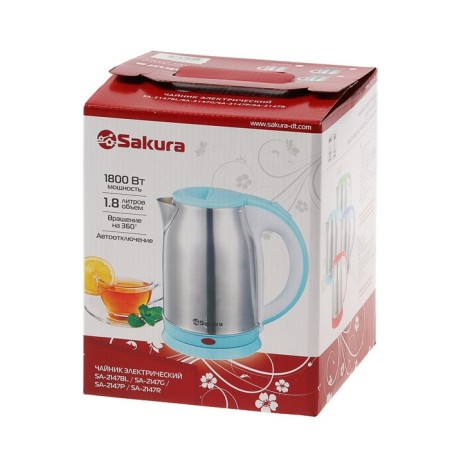 Electric kettle Sakura SA-2147BL, metal, 1.8 l, 1800 watts, blue-4