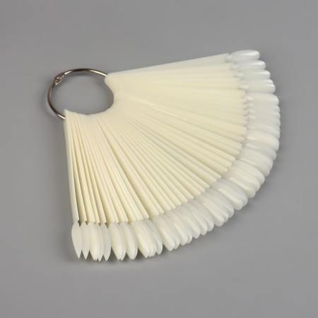 Palette for varnishes on a ring, 50 nails, oval shape, ivory color-2
