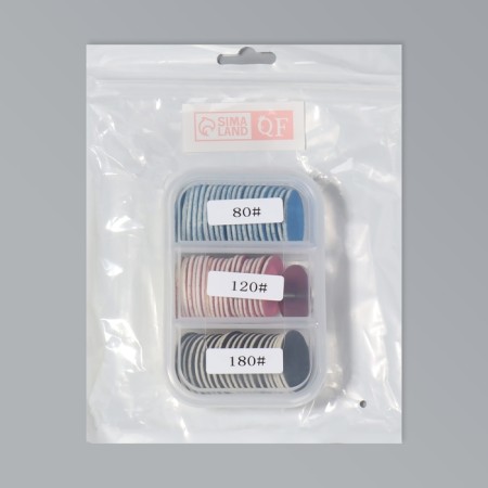 Set for hardware pedicure discs 60pcs + base D25mm Abr 80/120/180 layer foot package qf 105157-8