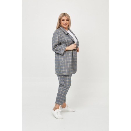 Female costume, size 54, gray-blue color-2