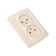 Double socket Kranz ceramics, without grounding, hidden installation, 10a, beige KR-78-0249