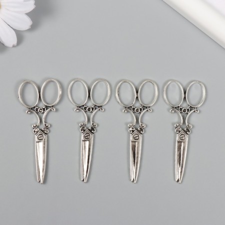 Decor Metal for creativity "Openland scissors" silver (A9361) 6x2.5 cm-2