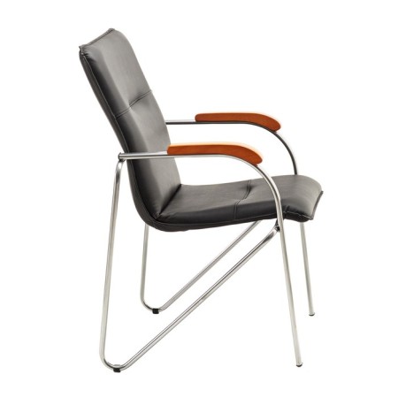 Samba eco -leather chair black, chrome paint-2