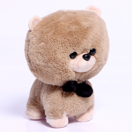 Soft toy "Dog" with a butterfly, 22 cm, beige color-4