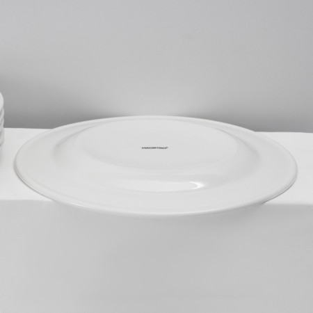 A set of plates of porcelain dining Magistro Basic Bistro, 6 objects: d = 27 cm, white color-3