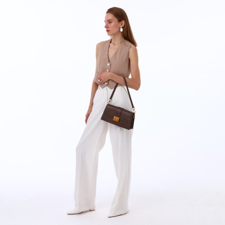 Female bag Textura, average size, khaki color-11