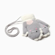 Baby mittens for claim Minaku dinosaur 13 cm gray
