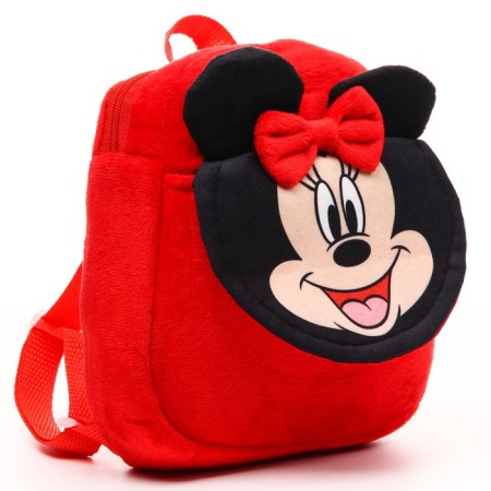 Blue backpack, with a zipper, with a pocket, 19x22 cm, Minnie Mouse-4