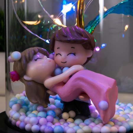 Nightlight "Fighting couple" LED from batteries 3haaa 11x11x21.5 cm Risalux-3