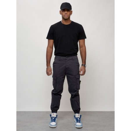 Cargo jeans men, size 48, dark gray color-4