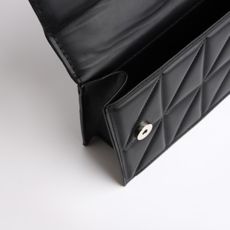 Women's bag on the valve, 22x15x6 cm, black color-5