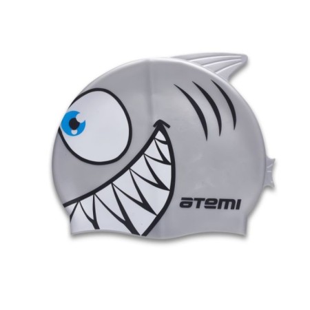ATEMI FC203 swimming cap, children's silicone, fish, silver color-4