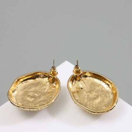 Earrings with pearls "abstraction" pearl shell, white color in gold-2