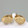 Earrings with pearls "abstraction" pearl shell, white color in gold