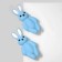 Earrings plastic "hares", blue color