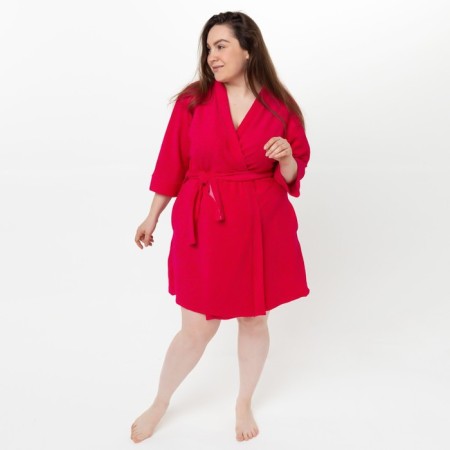 Women's robe, raspberry color, size 46-1