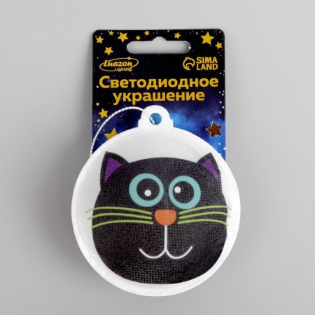LED toy "Witch Cat" 8 cm, AG13x3 batteries, glow of multi-3