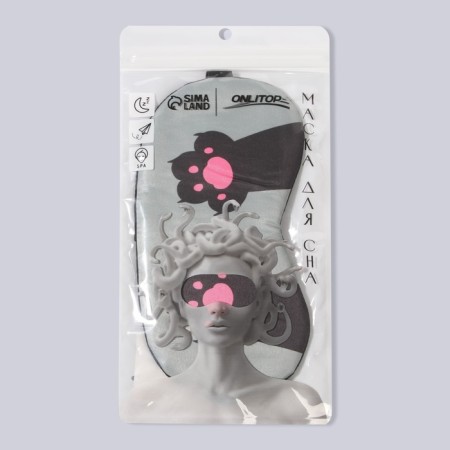Mask for sleep "Paws", 19 × 9.5 cm, elastic band is single, Mix color-4
