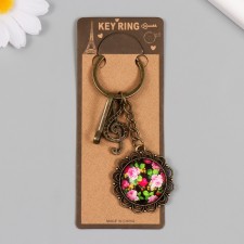 Metal keychain, glass with carbine 
