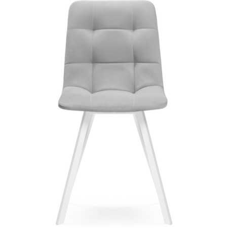 Stool on a metal frame chilli metal/velor, white/light gray 43.5x50x87.5 cm-1