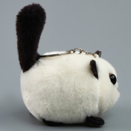 Soft toy "Cat" on a key fob, 8 cm, white color-1