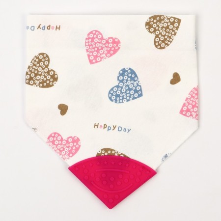 Bandana Bibslate Bibslate/Snoby for feeding, waterproof with a teetker on a button, pink color, mix-3