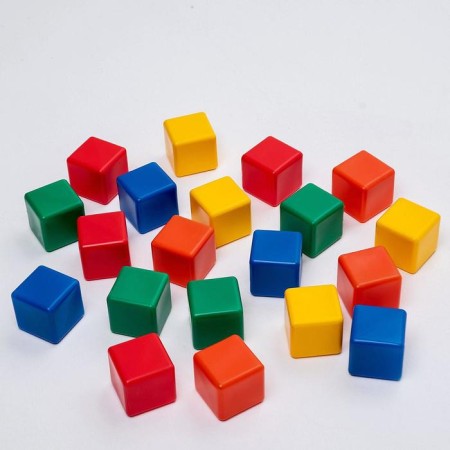 Set of colored cubes, 20 pieces 6 x 6 cm-5