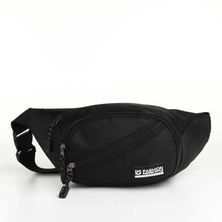 Lightning waist bag, 3 outer pockets, black color-2