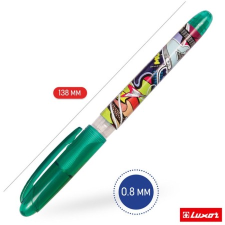 Fright pen Luxor Ink Glide, 1 cartridge, blue ink, MIX case-3