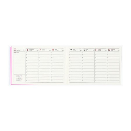 The weekly dated 2025, Escalada "Snake", 180 x 127 mm, soft cover, PVC, 64 sheets, pancake embossing, block 70, raspberry-11