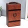 Casket wood, leatherette for 2 bottles "lush leaves" 4 objects 36x12x20 cm