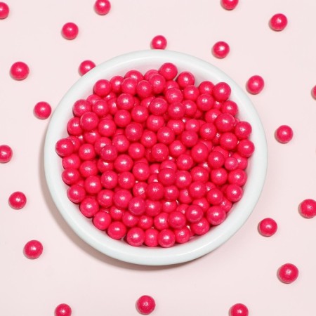 Sprinking confectionery in confectionery glaze "Pearls" Raspberry 6-8 mm 50 g-1