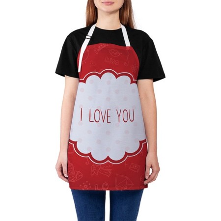 Apron kitchen with a photo print "Feast of the holiday", adjustable, size OS