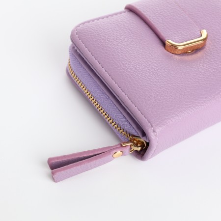 Women's wallet on the button, lilac color-2