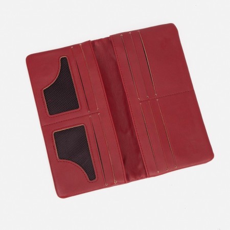 Women's wallet on magnets, red color-2