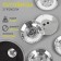 A set of buttons "Crystal", 2 punctures, d = 25 mm, 5 pcs, silver color