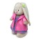 Soft toy "Bunny Mi", in an eco -leather coat, 25 cm