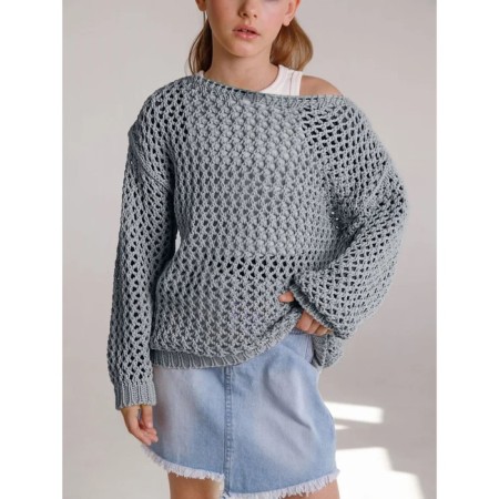 Свитер для девочки Amarobaby Knit Trend, рост 134 см, цвет серый-14