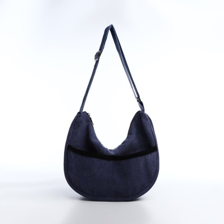 Youth bag with zipper, dark blue color-1