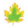 Decoration on the adhesive tape "Maple leaf" Green, yellow, 18x18 cm