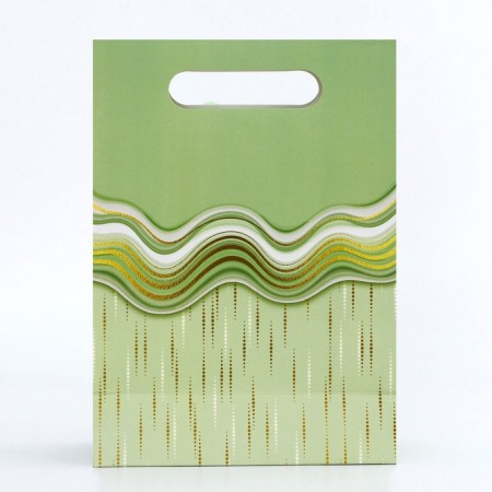 Gift box-package, packaging with a cut handle, "green grace", 19 x 9 x 27 cm-1