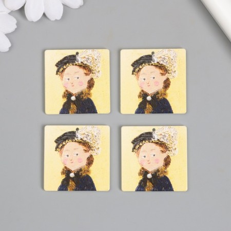 Acryl's work decor "Lady in a hat" 0.2x3.5x3.5 cm-2