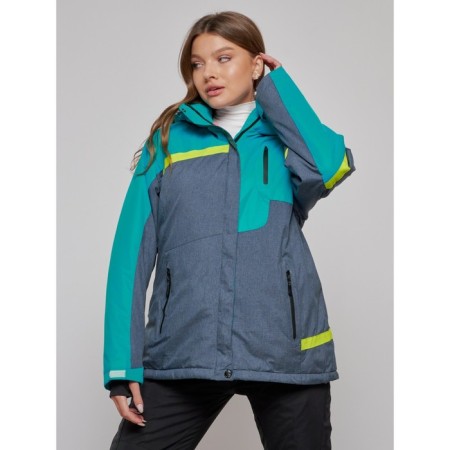 Ski jacket female winter, size 56, green color