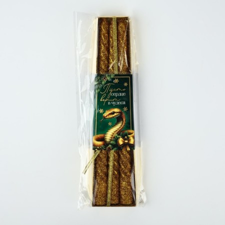New Year's candles twisted "New Year: Heart believes in miracles" 3 pcs-5