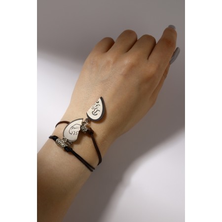 Bracelets "Demetrons" best friends, black-brown color, 12.5cm-1