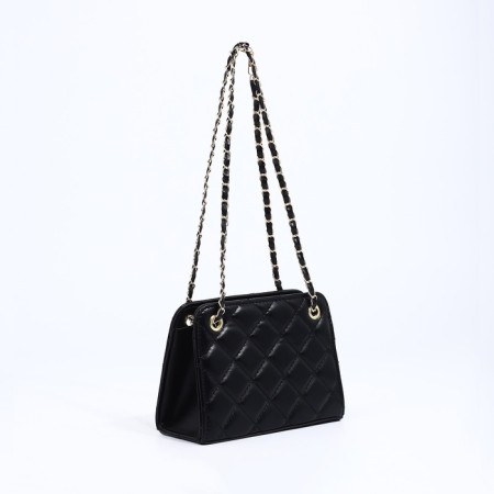Female bag, zipper clutch, black color-2