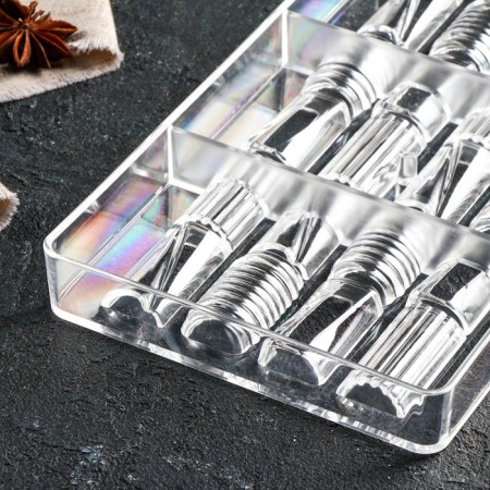 Form for chocolate and sweets “Figure Bank”, 20 cells, 20 × 12 × 2.5 cm, cell 3.3 × 1.6 × 0.8 cm-3