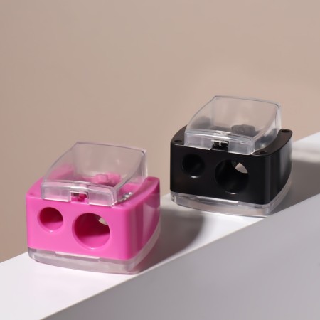 Cosmetic sharpener, with a lid, double, mix color-6