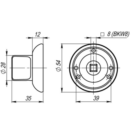 Rotary handle Armadillo WC-Bolt BKW8-1SN/CP-3, without o/p, color chromium/chrome color-1